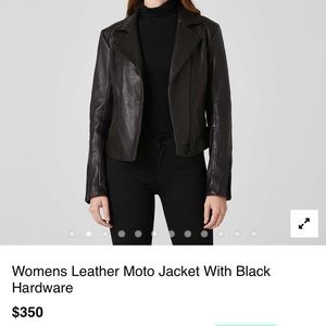 Black biker jacket black hardwear. DSTLD brand.